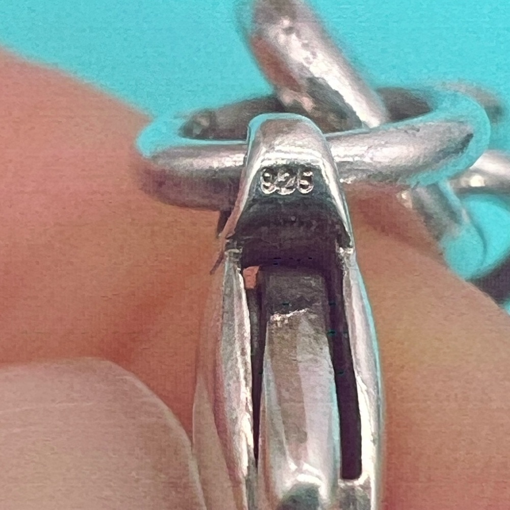 🔴Authentic TIFFANY & CO Silver RTT Blue Enamel Heart Charm Link Bracelet 🔴 - Picture 12 of 14